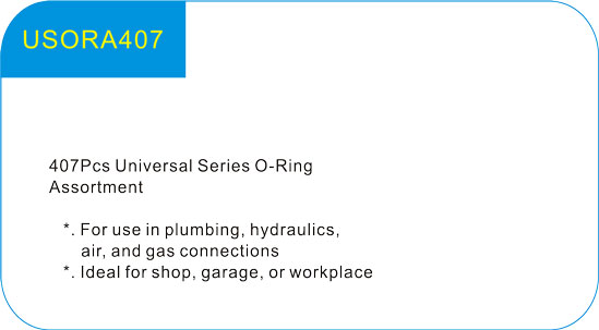  407Pcs Universal Series O-Ring Assortment 
